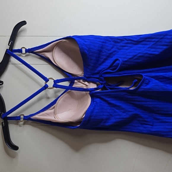 Kona Sol Womens Wide Ribbed Ring Medium Coverage One Piece Swimsuit Large - Picture 7 of 8